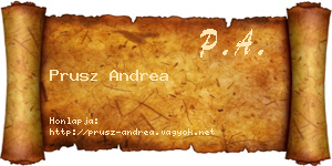 Prusz Andrea névjegykártya
